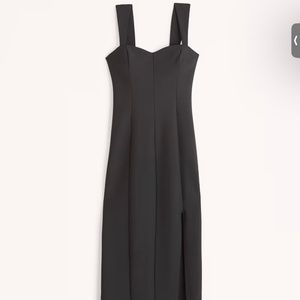 Wide Strap Corset Midi Dress